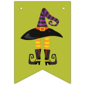 Halloween Party Green Paars Yellow Black Witch Vlaggetjes (Derde vlag)