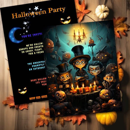 Halloween Party griezelige Kinder pompoenen kaarse Kaart