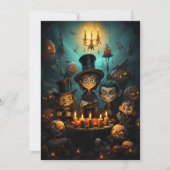 Halloween Party griezelige Kinder pompoenen kaarse Kaart (Voorkant)