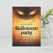 Halloween party griezelige spookdemon kaart (Staand voorkant)