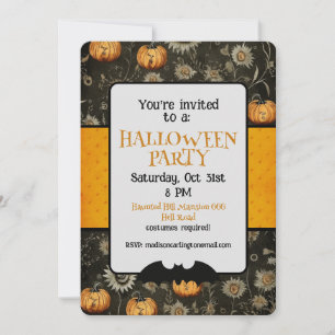 Halloween Party grillig patroon Kaart