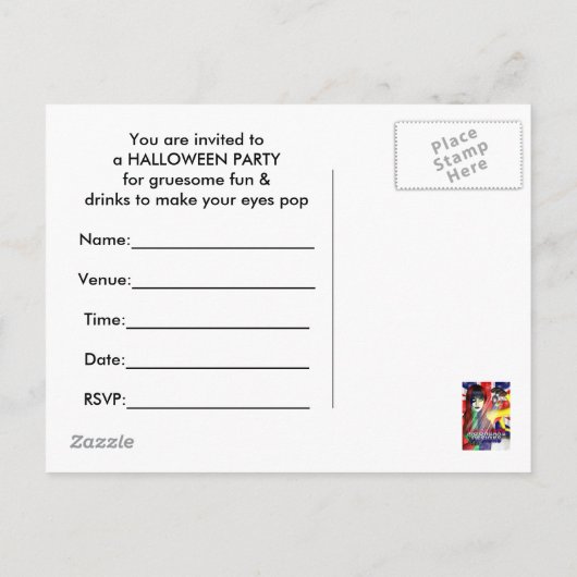 Halloween Party Gruesome body part uitnodiging (Achterkant)