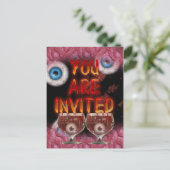 Halloween Party Gruesome body part uitnodiging (Staand voorkant)