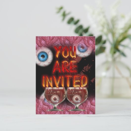 Halloween Party Gruesome body part uitnodiging (Staand voorkant)