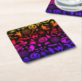 Halloween Party Happy Halloween neon spooky-schuin Kartonnen Onderzetters (Schuin)