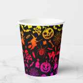 Halloween Party Happy Halloween neon spooky-schuin Papieren Bekers (Voorkant)