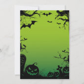 Halloween Party Haunted Bossen Bats Green Kaart (Achterkant)