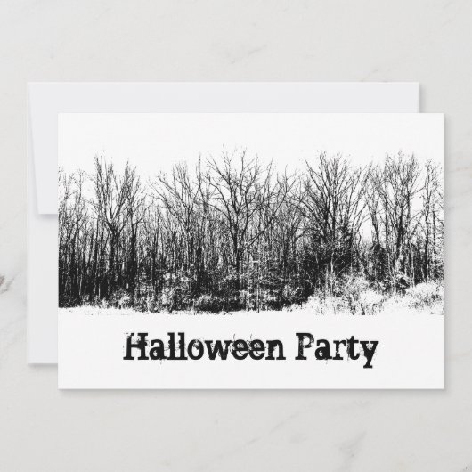 Halloween Party Haunted Bossen Kaart (Voorkant)