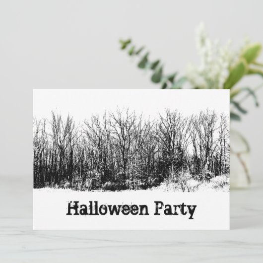 Halloween Party Haunted Bossen Kaart (Staand voorkant)