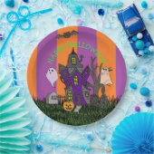 Halloween party Haunted House, Black Cat en Ghost Papieren Bordje (Feest)