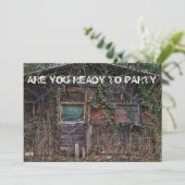 Halloween Party Haunted House Invitation Kaart (Staand voorkant)