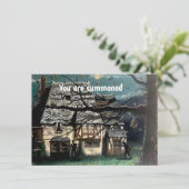 Halloween Party haunted house Invitation Kaart (Staand voorkant)