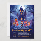 Halloween Party Haunted House Kaart (Voorkant)