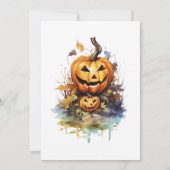 Halloween Party Haunted House pompoenen Kaart (Achterkant)