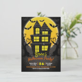 Halloween Party, Haunted House & Spooky Trees Kaart (Staand voorkant)