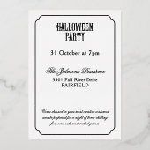 Halloween Party - Haunted Mansion en volle maan Folie Uitnodiging (Achterkant)