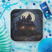Halloween Party Haunted Mansion Papieren Bordje (Feest)