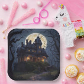 Halloween Party Haunted Mansion Papieren Bordje (Feest)