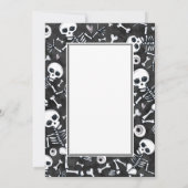 Halloween Party Haunted Skeltons Zwart Wit Kaart (Achterkant)