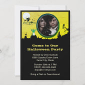 Halloween Party, Heks, Ghost, Cat, Uil, Foto toevo Kaart (Voorkant)