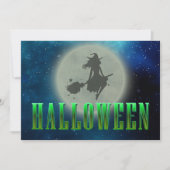 Halloween Party heks moon skelet modern elegant Kaart (Voorkant)
