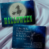 Halloween Party heks moon skelet modern elegant Kaart