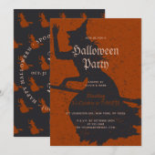 Halloween Party Heksenmagie Trick or treat Grunge Kaart (Voorkant / Achterkant)