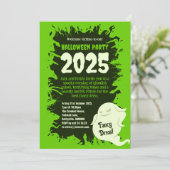 Halloween Party Helder Groene Ratten Creepy Crawli Kaart (Staand voorkant)