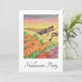 Halloween Party Herfst Folk Art Pumpkins Kaart (Staand voorkant)