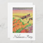 Halloween Party Herfst Folk Art Pumpkins Kaart (Voorkant / Achterkant)