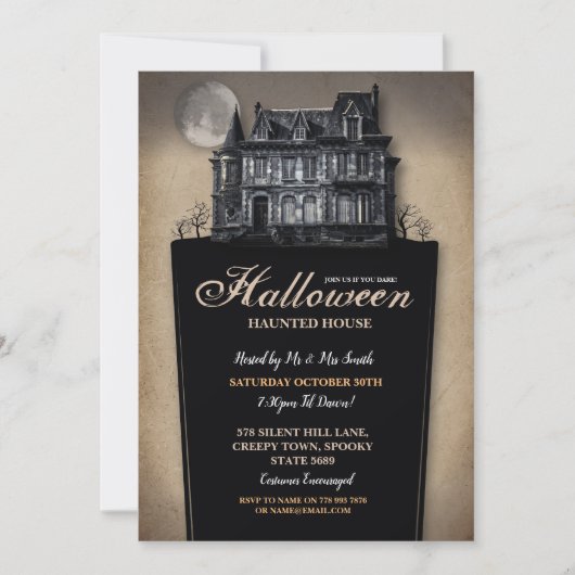 Halloween Party Horror Spooky Invite Kaart (Voorkant)