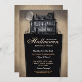 Halloween Party Horror Spooky Invite Kaart (Voorkant / Achterkant)