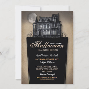 Halloween Party Horror Spooky Invite Kaart