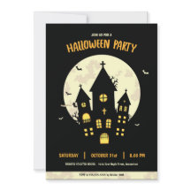 Halloween Party House Black Uitnodiging