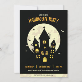 Halloween Party House Black Uitnodiging
