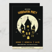 Halloween Party House Black Uitnodiging (Voorkant / Achterkant)
