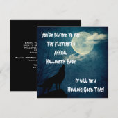 Halloween Party Howling Wolf Full Moon Kaart (Voorkant / Achterkant)