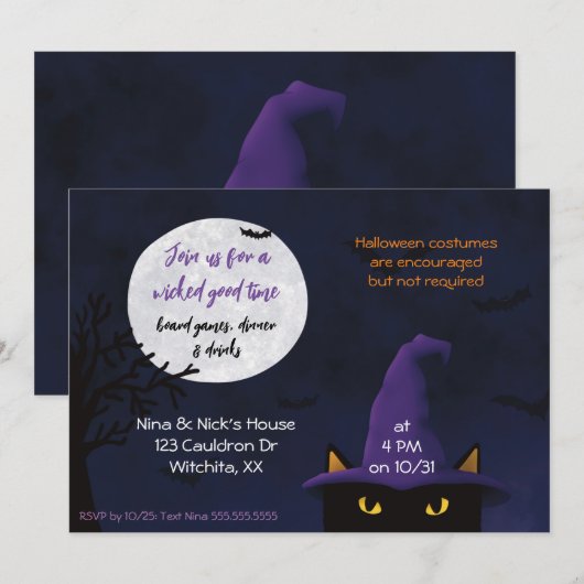 Halloween Party I Kaart (Voorkant / Achterkant)