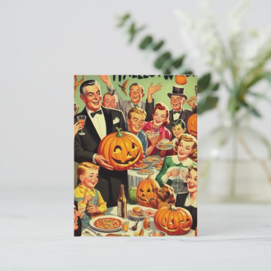  Halloween Party Illustratie Briefkaart (Staand voorkant)
