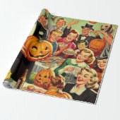 Halloween Party Illustratie Cadeaupapier (Uitgerold)