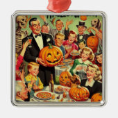  Halloween Party Illustratie Metalen Ornament (Voorkant)