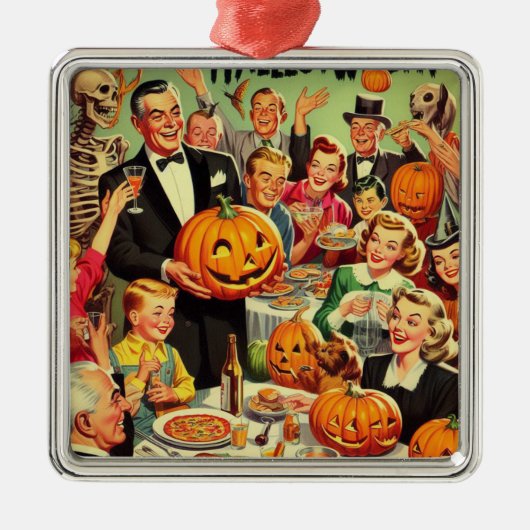  Halloween Party Illustratie Metalen Ornament (Voorkant)