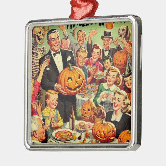  Halloween Party Illustratie Metalen Ornament (Links)