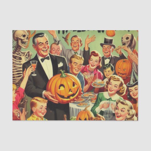  Halloween Party Illustratie Tissuepapier (Voorkant)