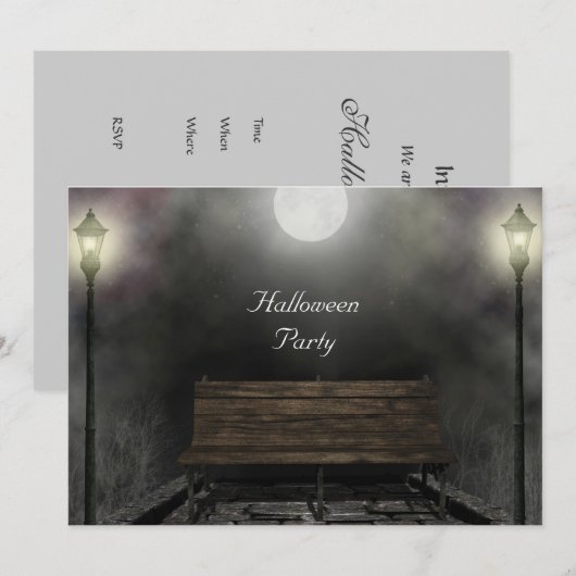 Halloween Party in dark Kaart (Voorkant / Achterkant)