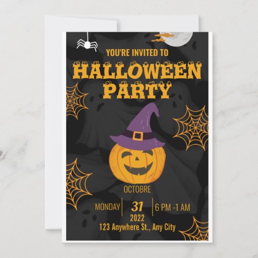 Halloween Party Invitation 2024: Spooky Fun! Kaart (Voorkant)