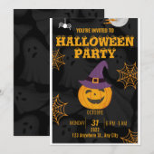 Halloween Party Invitation 2024: Spooky Fun! Kaart (Voorkant / Achterkant)