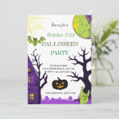 Halloween Party Invitation Card Kaart (Staand voorkant)