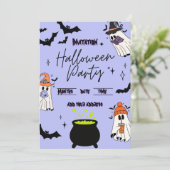 Halloween party invitation card kaart (Staand voorkant)