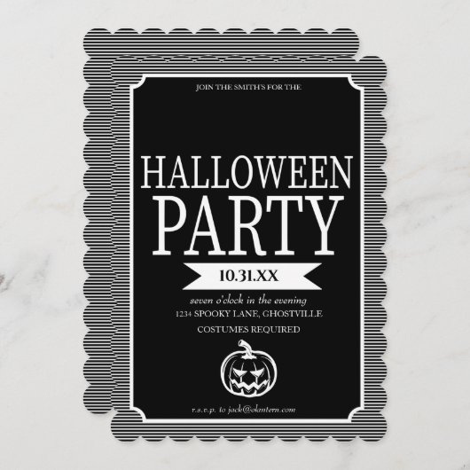Halloween Party Invitation Card Kaart (Voorkant / Achterkant)